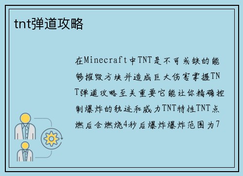 tnt弹道攻略