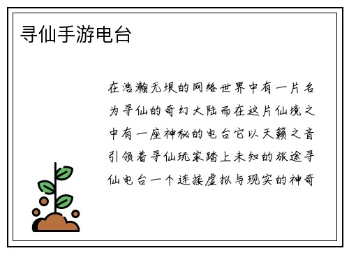 寻仙手游电台
